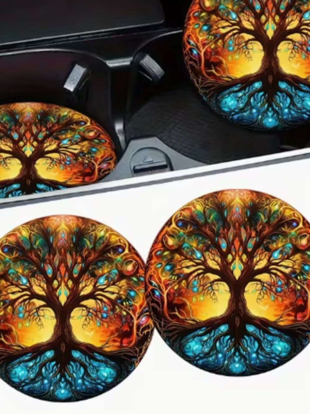 Buyers Choice Set of 2 Car Water Absorb Coasters - Picture 2 of 2